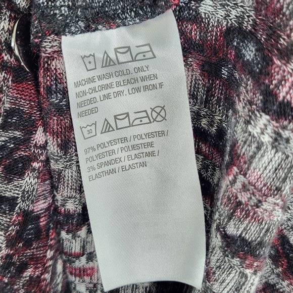 Susan Graver Weekend Sweater Women 1X Printed Knit Cowl Neck Berry Long Sleeve - Picture 11 of 13